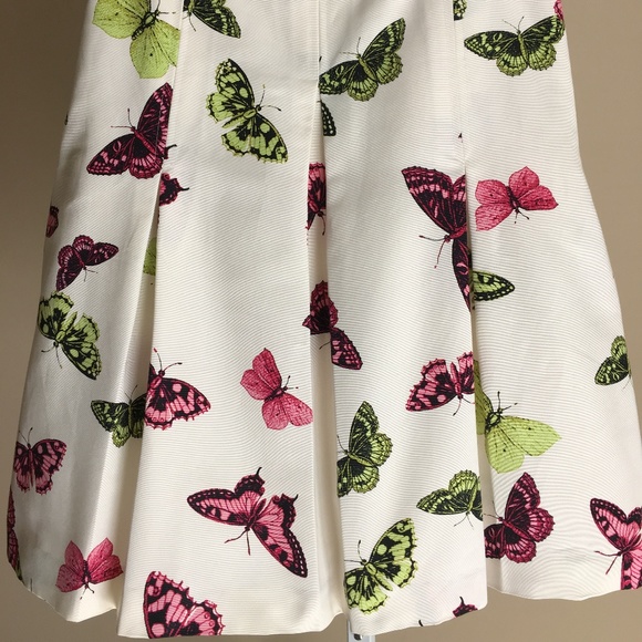 TALBOTS Ivory skirt w/ pink and green butterflies -  SZ 6 petite - Picture 7 of 9
